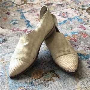 Distressed white free people shoes